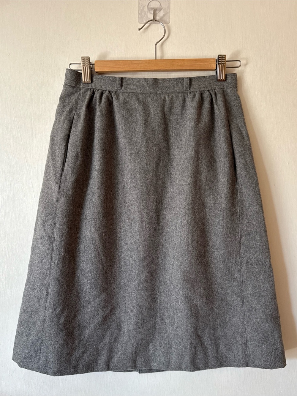 Vintage Macy's Wool Gray A-Line Skirt Lined y2k 90's Japan | Women's 10